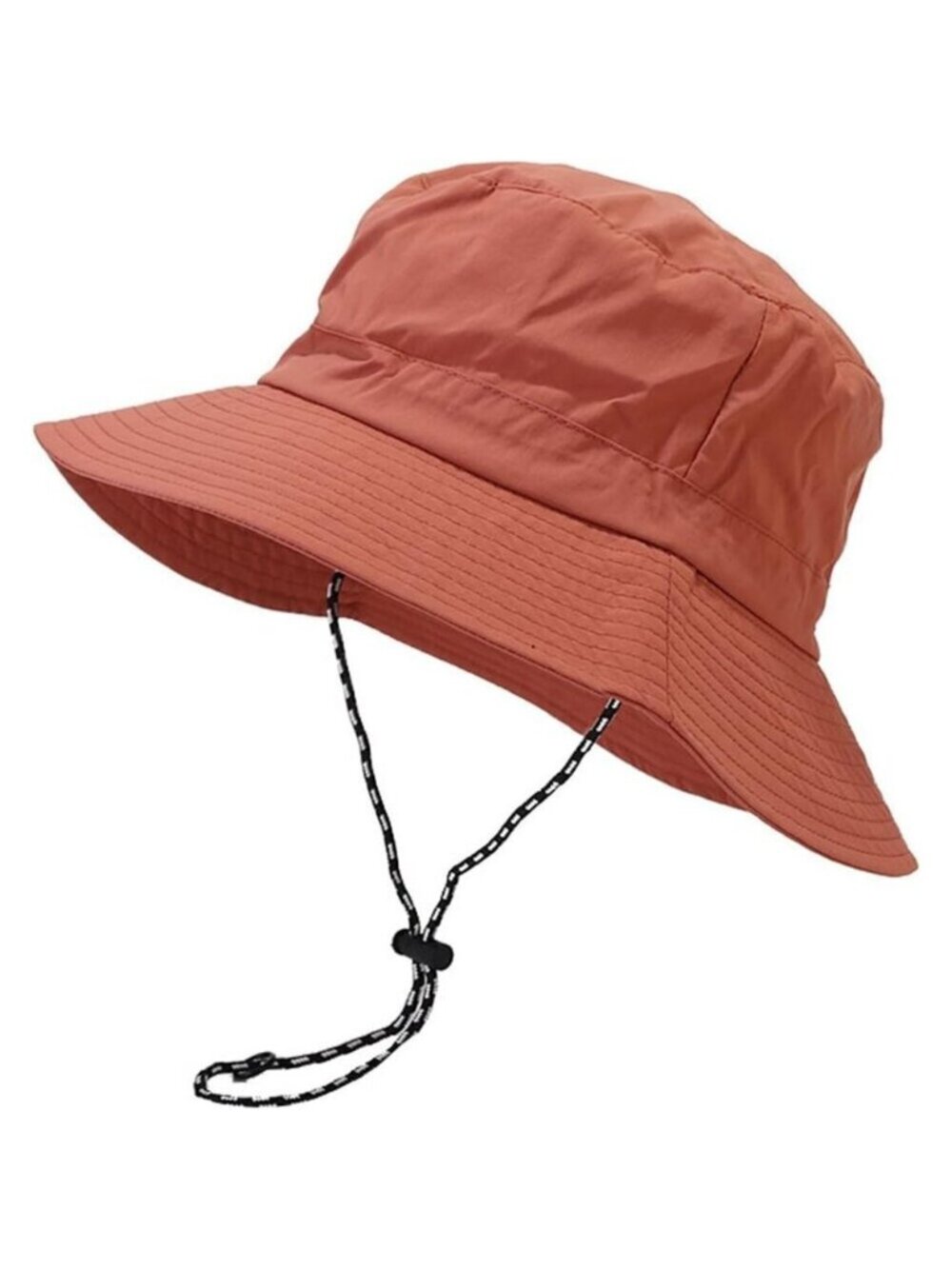 Unisex Brick Red Wide Brim Water-resistant With Chin Strap Classic Bucket Hat